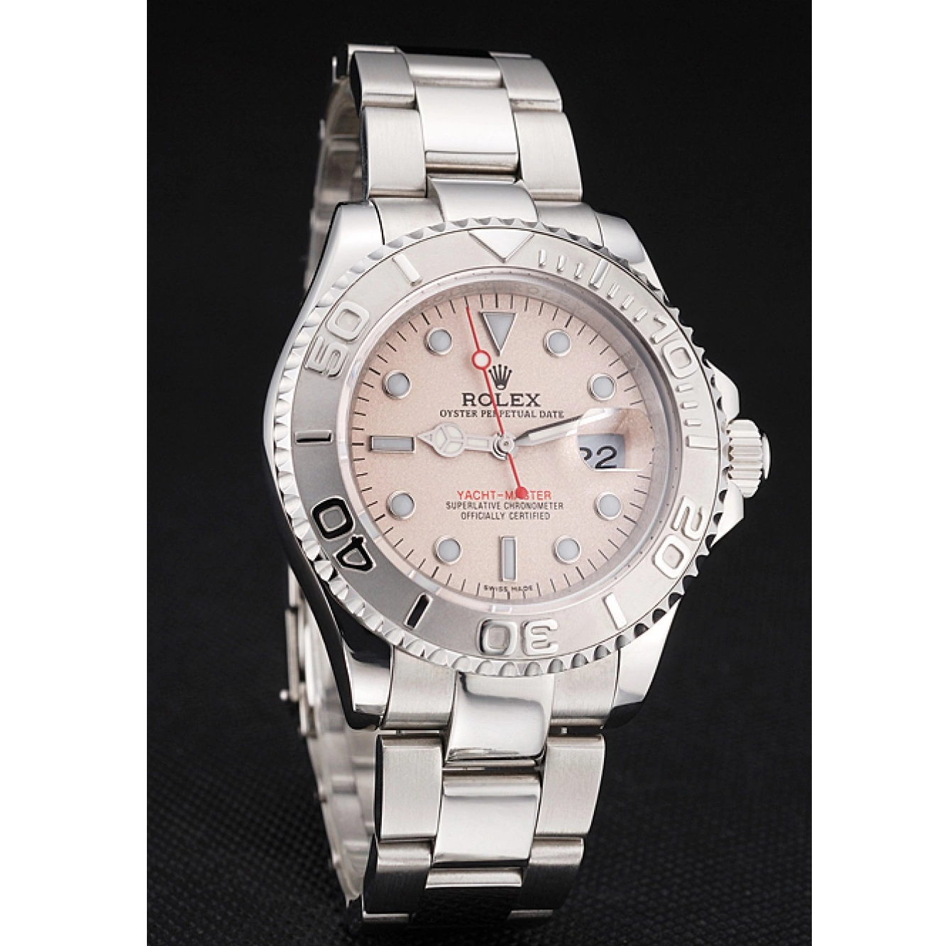 Rolex aaa copy Dial Yacht-Master Swiss Steel Bracelet And Champagne Stainless Case Rolex 0623